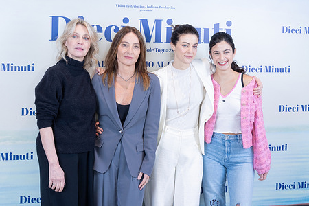 Margherita Buy, Maria Sole Tognazzi, Barbara Ronchi and Fotinì Peluso attend the photocall of the film 'Dieci Minuti' at Cinema Barberini in Rome