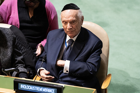 Rabbi Arthur Schneier attends United Nations Holocaust Memorial Ceremony in observance of the International Day of Commemoration in memory of the victims of the Holocaust, 27 January at UN Headquarters.