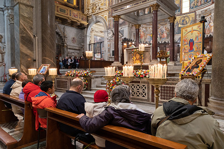 Celebration organized by Community of Sant'Egidio inside the Basilica of Santa Maria in Trastevere to remember Modesta Valenti