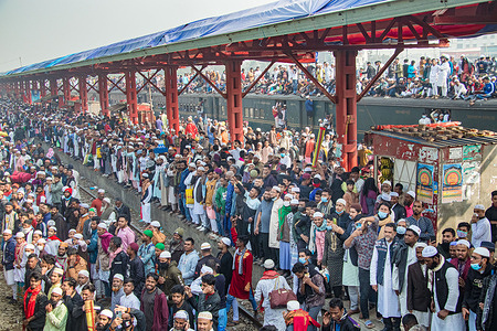 Embark on a brief but impactful ride atop the Ijtema train roof in Bangladesh, this image was captured on February 4, 2024, from Tonggi railway station, Bangladesh. where diverse communities unite during this religious congregation. Witness shared prayers, camaraderie, and the unique tapestry of cultural harmony that defines this extraordinary journey