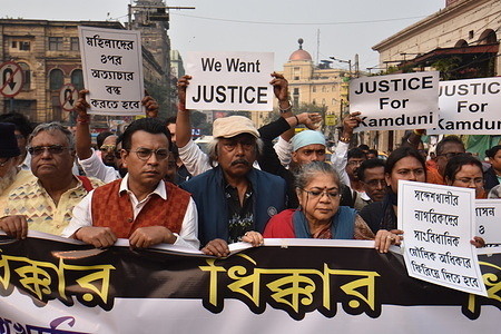 In a powerful display of solidarity and demand for justice, activists rallied from Dorina Crossing to the statue of Mahatma Gandhi, denouncing the recent wave of violence against women in Sandeshkhali, Sundarbans, stemming from the Kamduni gang rape and murder incidents. Led by notable figures including actor Rudranil Ghosh, eminent artist Samir Aich, Kamduni activist Tumpa Koyal, and Headmaster Pradip Mukherjee, the demonstration highlighted the urgency for immediate action and accountability. The protesters, representing a non-political civic group, voiced their condemnation of the reported unrest and rapes, underscoring perceived failures of the police administrations in addressing such atrocities. They demanded impartial and proper administrative measures to ensure justice prevails.