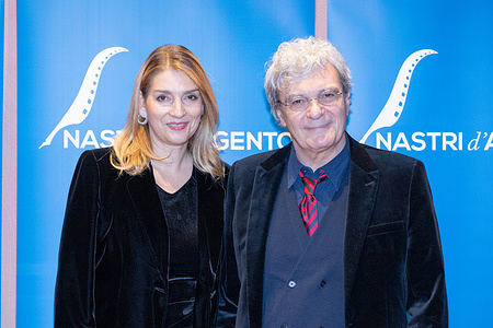 Mario Martone and Ippolita Di Majo attend the red carpet of the 2024 Nastri d'Argento Doc Awards at Cinema Barberini in Rome