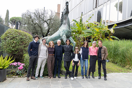 Cast attends the photocall of the TV film "Margherita delle stelle" at the RAI headquarters in Viale Mazzini in Rome