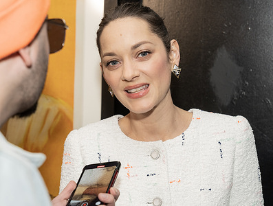 Marion Cotillard wearing everything by Chanel, dress, jewelry, shoes, makeup attends the opening night of 29th Rendez-Vous With French Cinema Showcase at Walter Reade Theater in New York