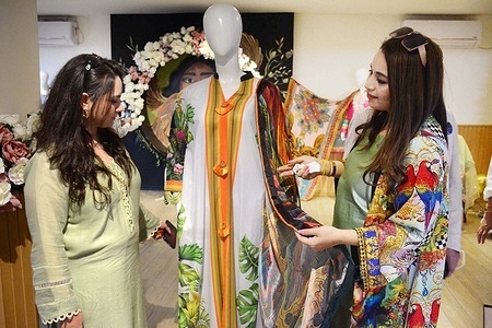 Islamabad, Pakistan 11th Monday 2024 Designer Men are making every woman happy with the opening ceremony of the first premium line collection of designed women's clothing.