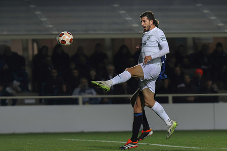 Italy, Bergamo, march 14 2024: Paulinho Fernandes (Sporting CP) close to score in the second half during soccer game Atalanta BC vs Sporting CP, Europa League Round of 16 2nd Leg Gewiss Stadium