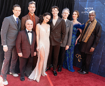 Paul Alexander Nolan, Joe De Paul, Wade McCollum, Isabelle McCalla, Grant Gustin, Gregg Edelman, Sara Gettelfinger, and Stan Brown attend musical 'Water for Elephants' opening night at Imperial Theatre in New York