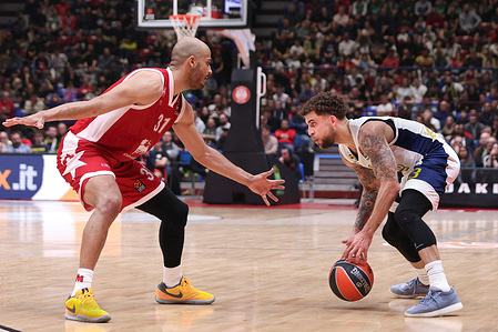 Italy, Milan, march 22 2024: Scottie Wilbekin (Fenerbahce) dribbles in front court in the 4th quarter during basketball game EA7 Emporio Armani Milan vs Fenerbahce Beko Istanbul, EuroLeague 2023-24 round 31