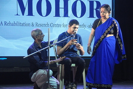 A World Autism Awareness day event at Triguna Sen Auditorium in Kolkata