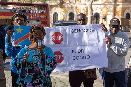 Sit-in in Piazza Esquilino in Rome on the occasion of the international mobilization for the end of the genocide in the eastern part of the Democratic Republic of Congo